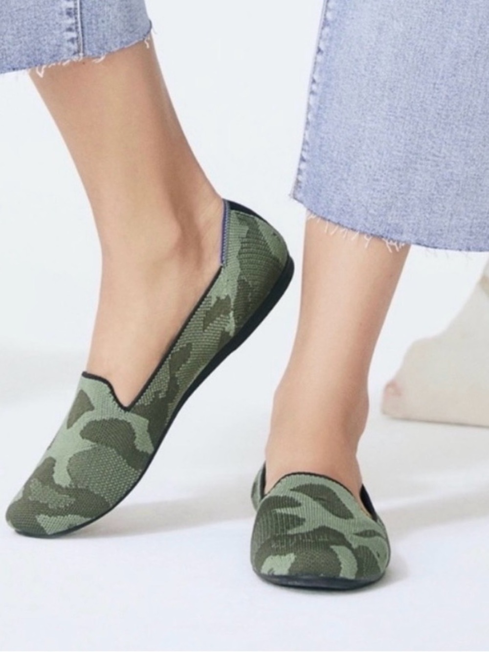 Rothy's the loafer olive green
Camouflage Slip-On Shoes flats knit  size 8.5